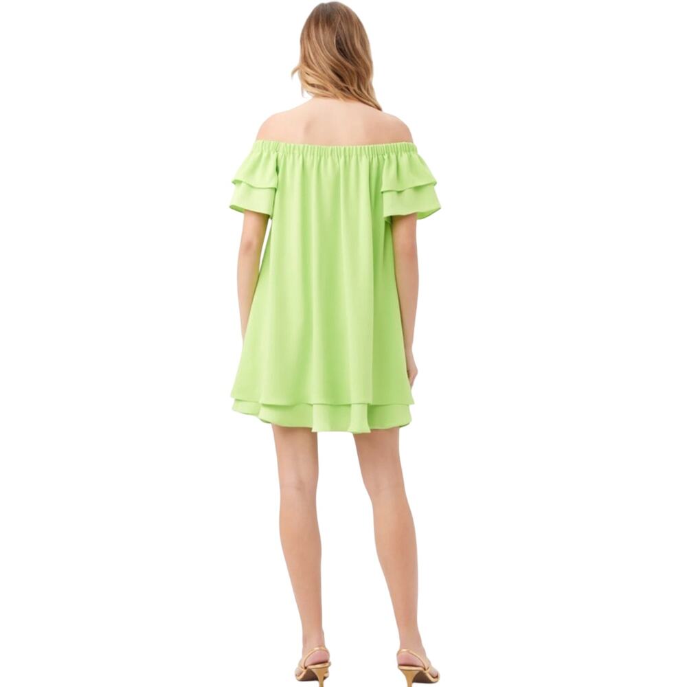 Trina Turk Piper Off-Shoulder Ruffle Mini Dress in Palma Size XS - Picture 2 of 5